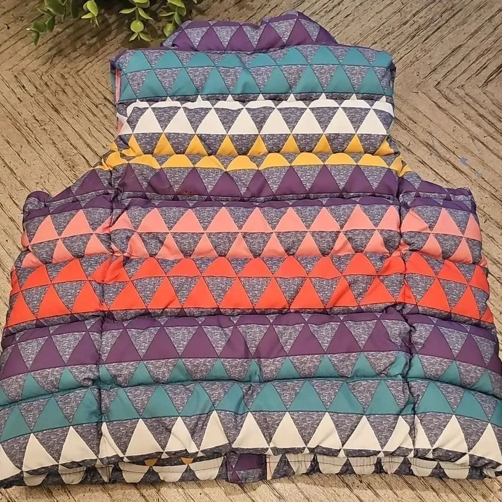 Colorful Geometric Puffer Vest Baby Gap Size 3